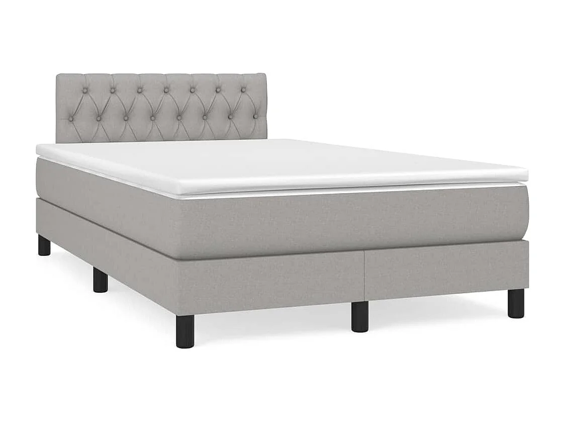 Letto a Molle Materasso e LED Grigio Chiaro 120x190 cm Tessuto