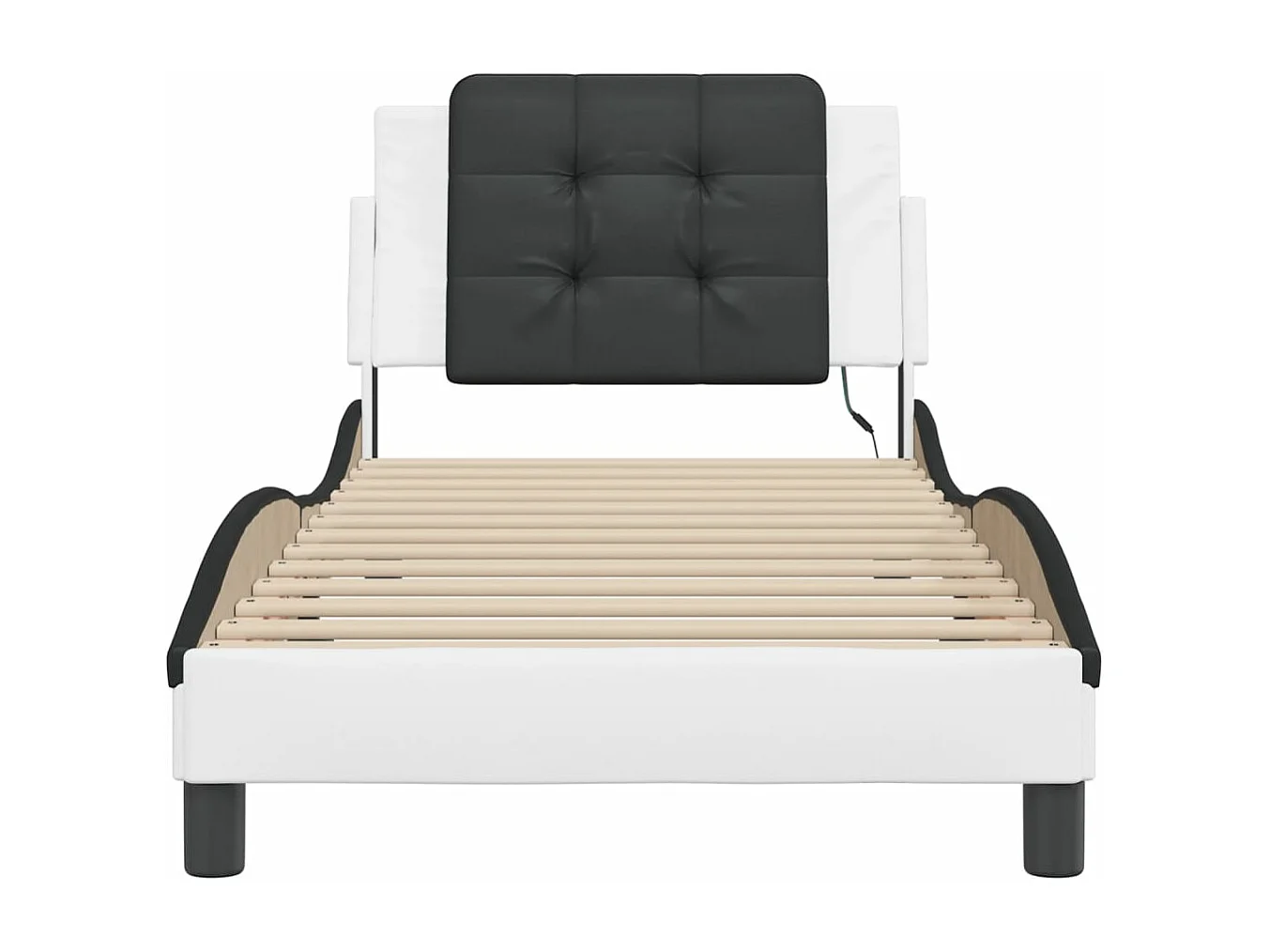 Cadre de lit avec LED sans matelas blanc et noir 90x200 cm