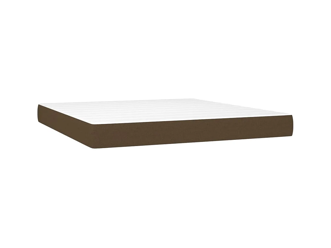Sommier à lattes de lit matelas et LED Marron foncé 160x200 cm