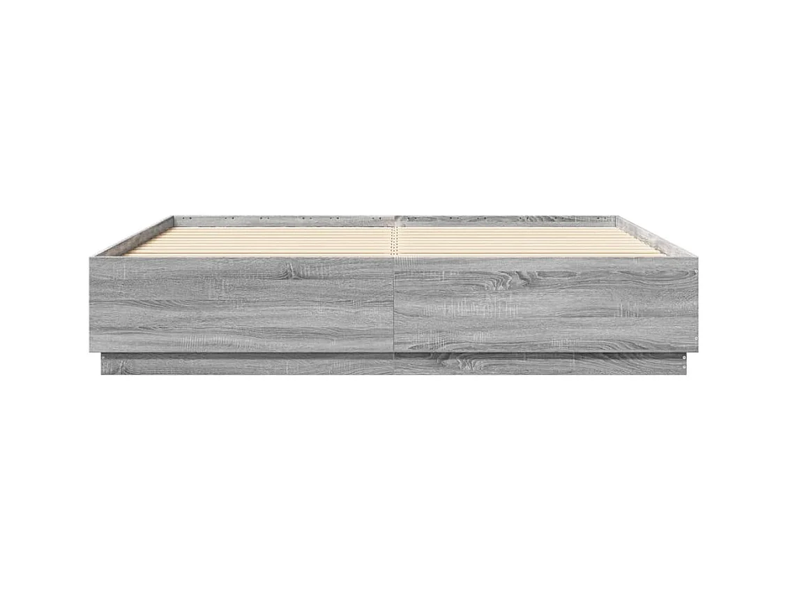 Cadre de lit avec LED sans matelas sonoma gris 180x200 cm