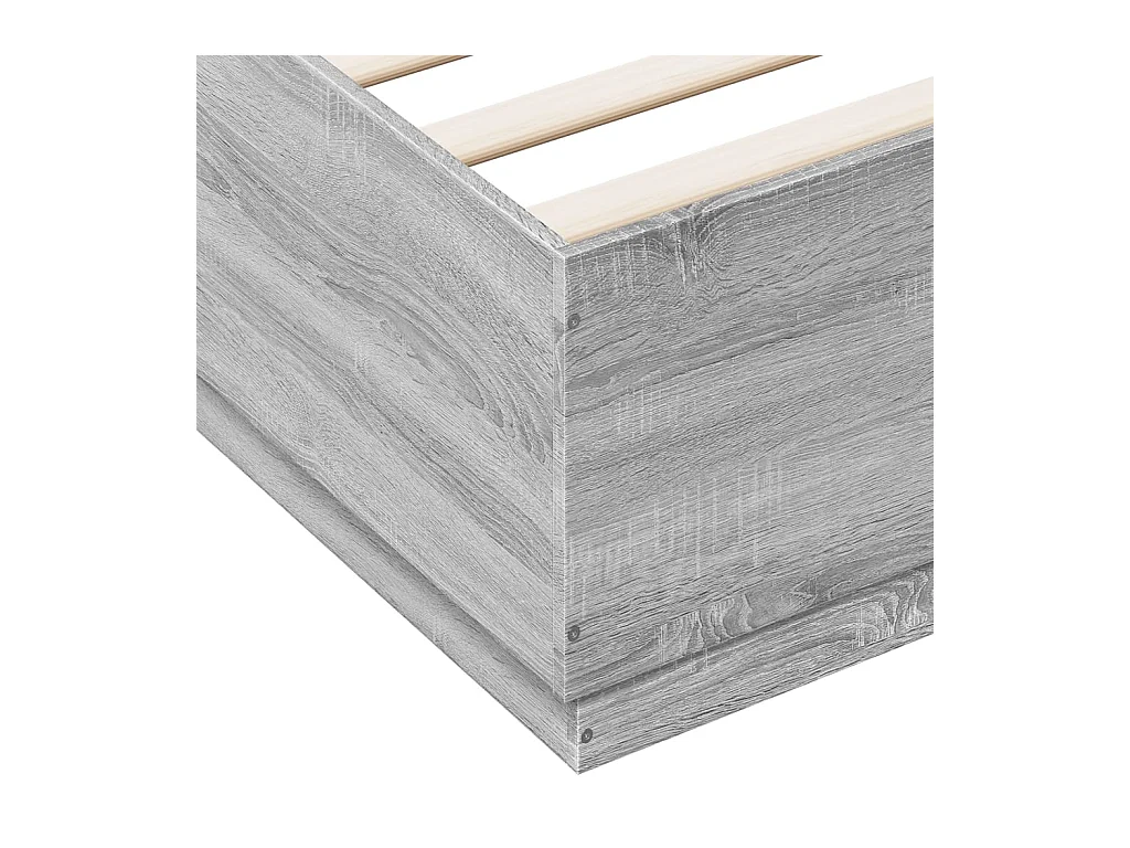 Cadre de lit avec LED sans matelas sonoma gris 180x200 cm