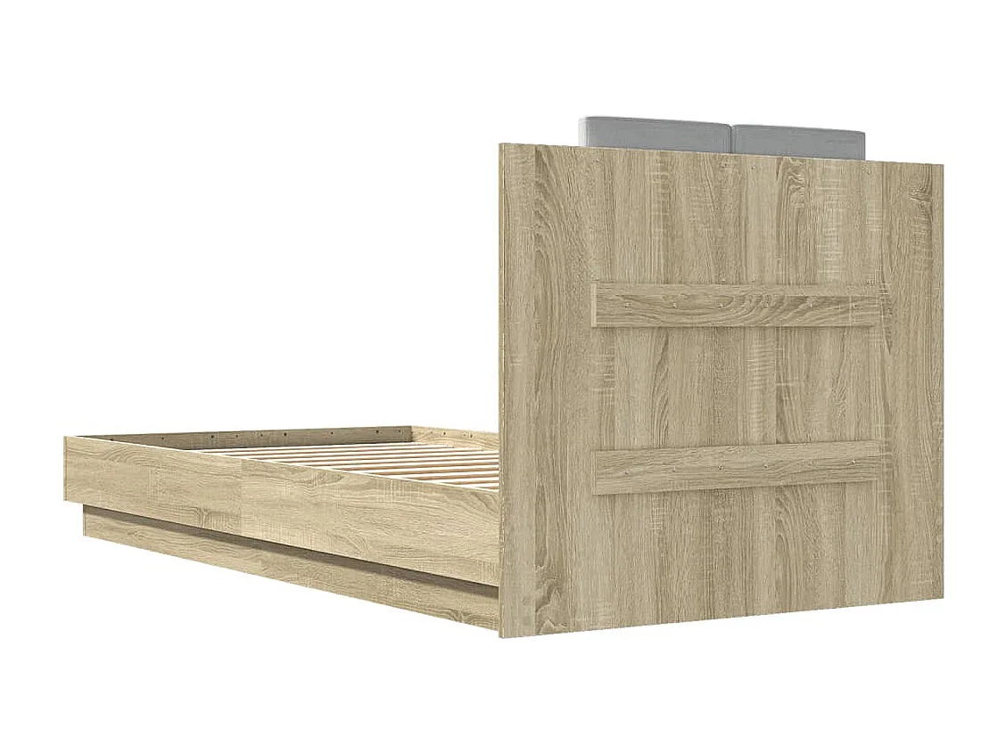Cadre de lit avec LED sans matelas chêne sonoma 75x190 cm
