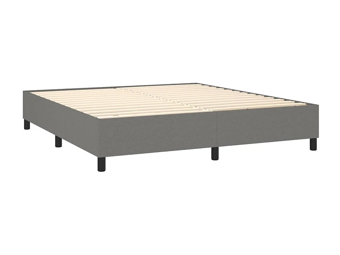 Sommier à lattes de lit matelas LED Gris foncé 180x200 cm Tissu