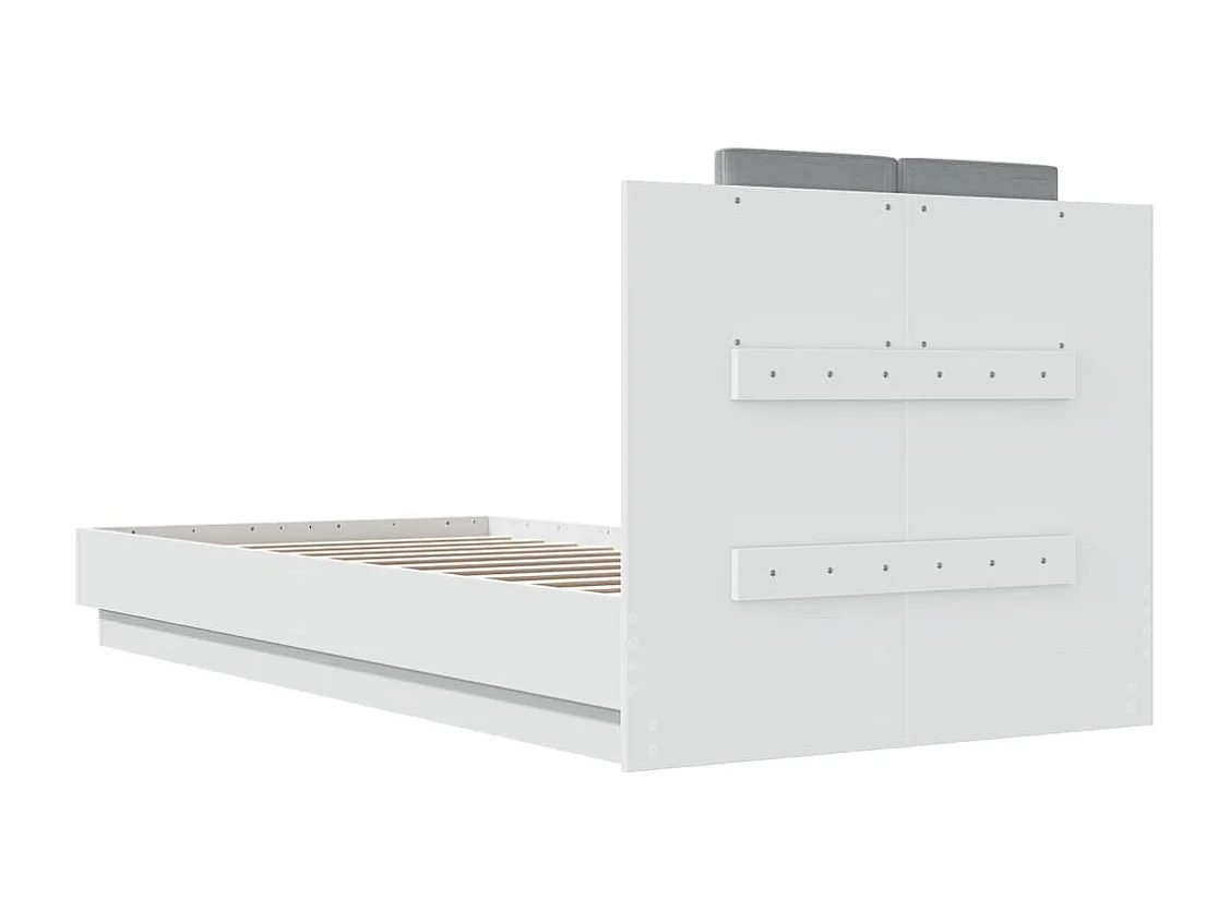 Cadre de lit avec LED sans matelas blanc 100x200 cm