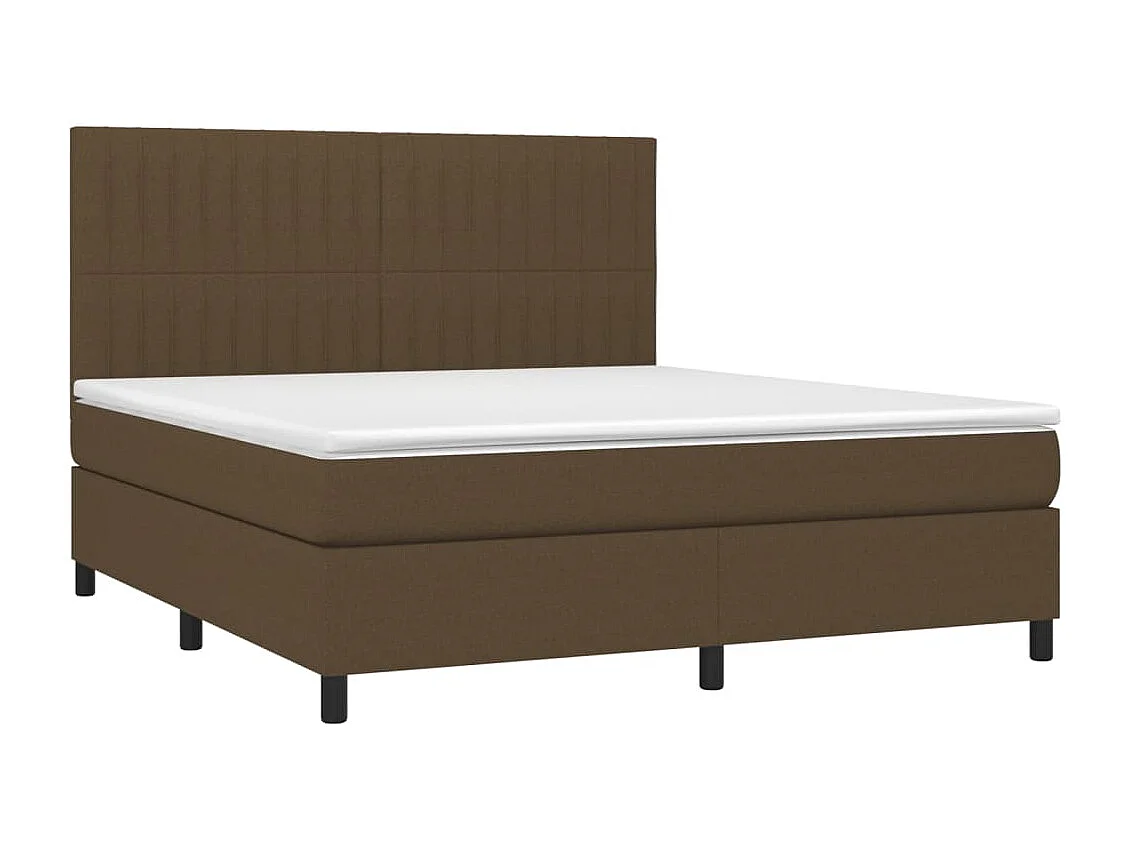 Sommier à lattes de lit matelas et LED Marron foncé 160x200 cm