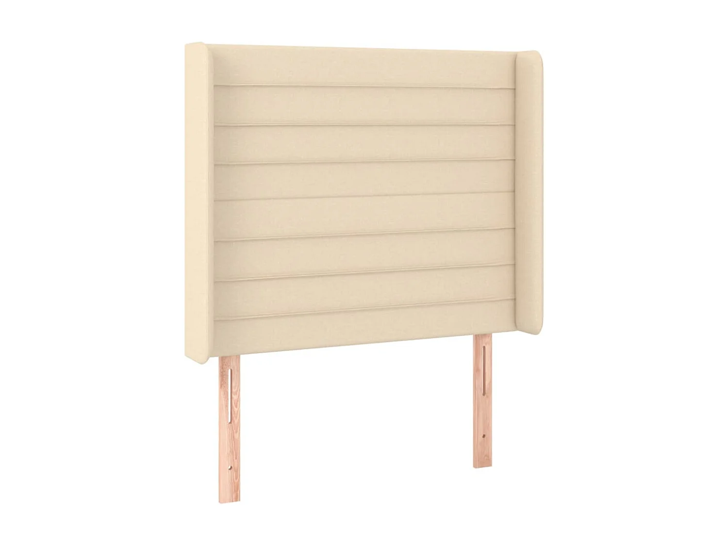 Cama box spring colchón y luces LED tela crema 80x200 cm