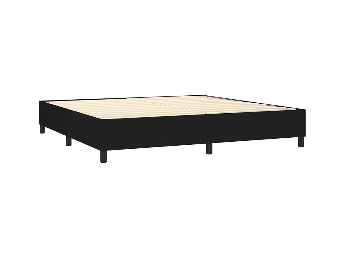 Letto a Molle Materasso e LED Nero 200x200cm in Tessuto