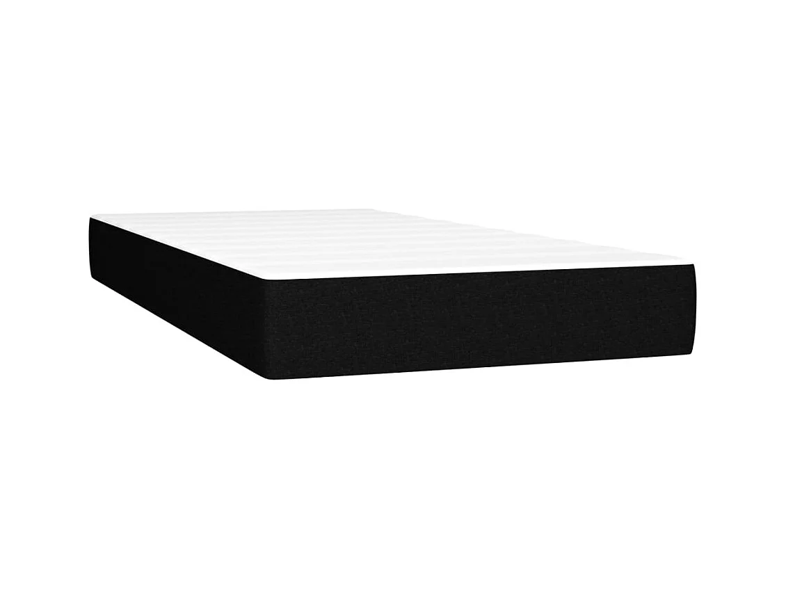 Letto a Molle Materasso e LED Nero 200x200cm in Tessuto