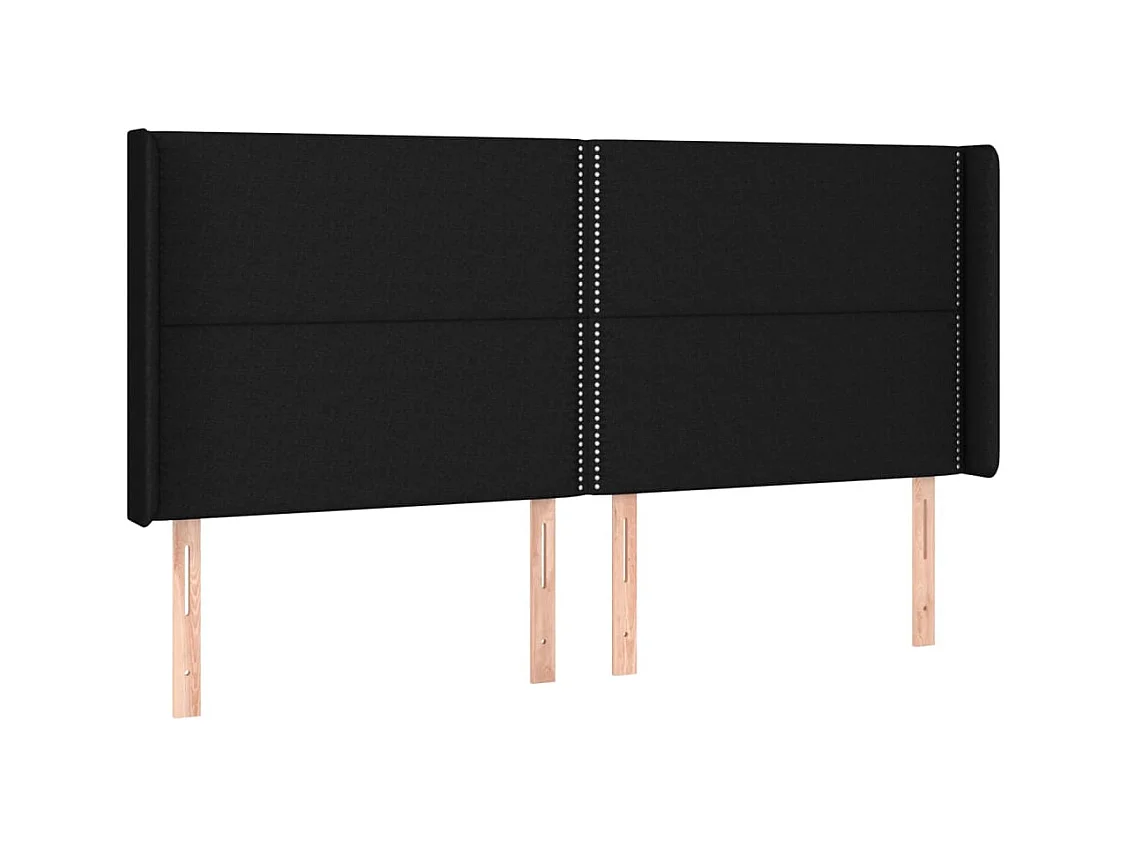Letto a Molle Materasso e LED Nero 200x200cm in Tessuto