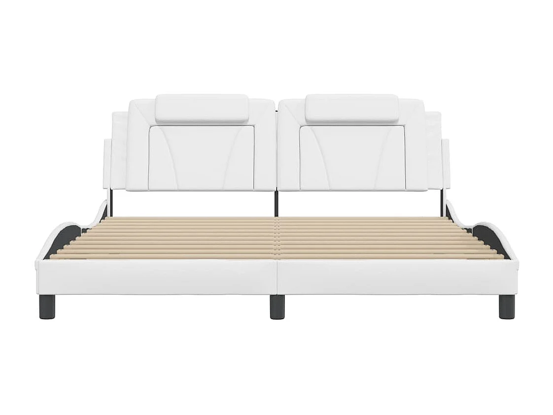 Estructura de cama con LED sin colchón blanco 180x200 cm