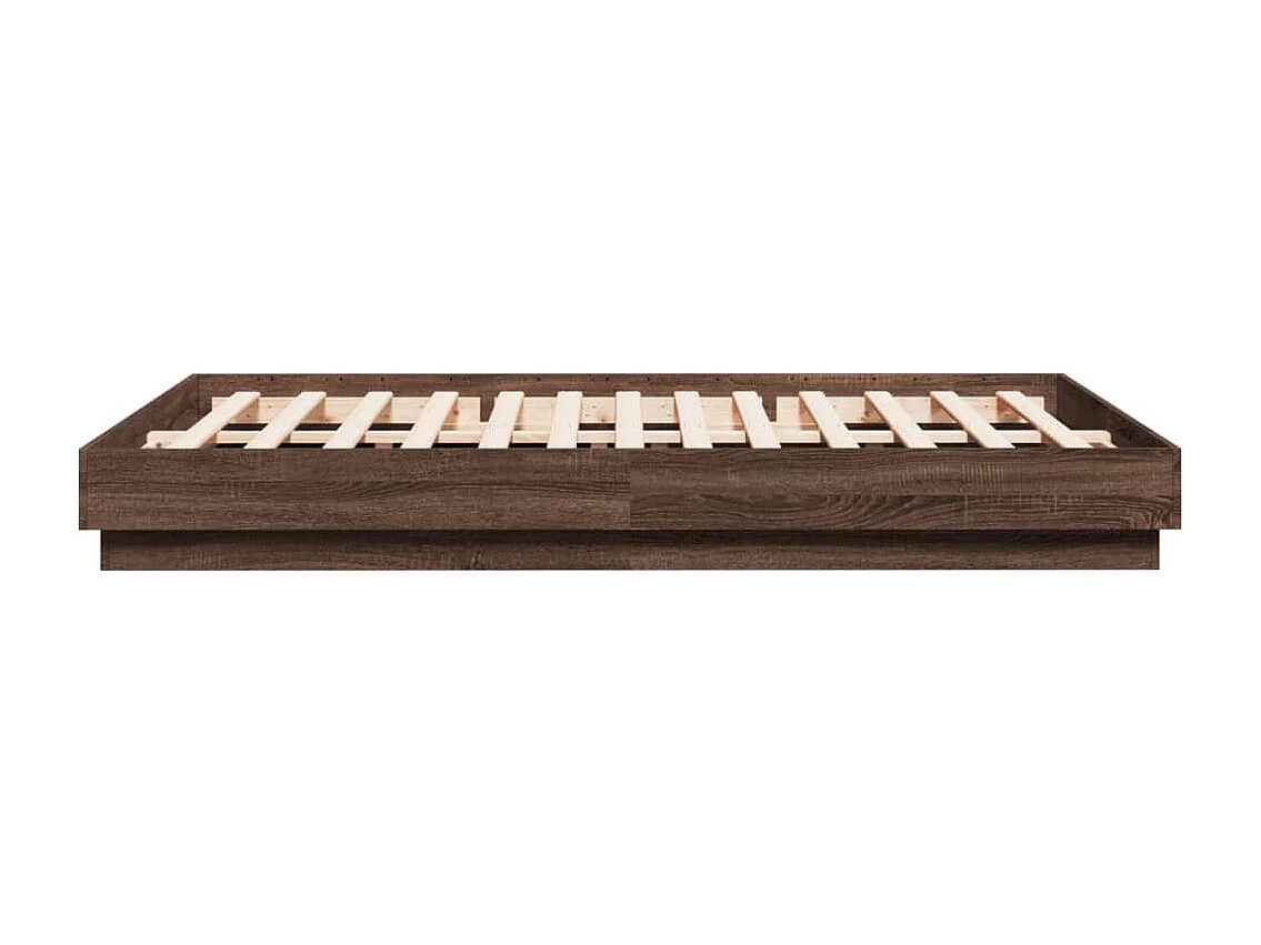 Cadre de lit avec LED sans matelas chêne marron 150x200 cm