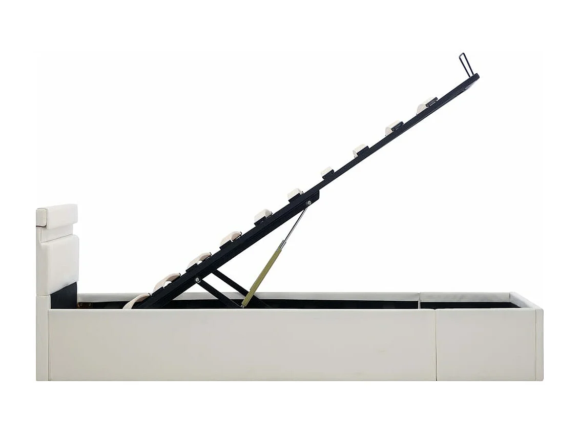 Giroletto Contenitore Idraulico LED Bianco Similpelle 90x200 cm