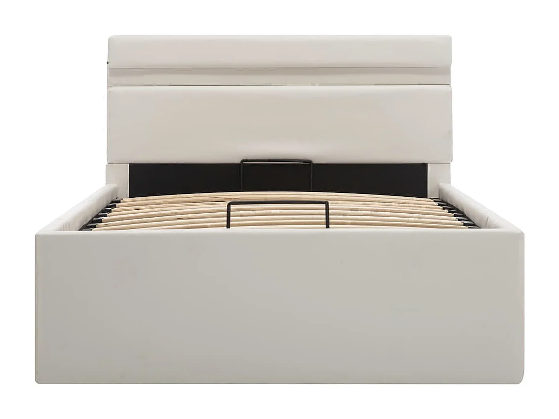 Cadre de lit à rangement hydraulique sans matelas avec LED