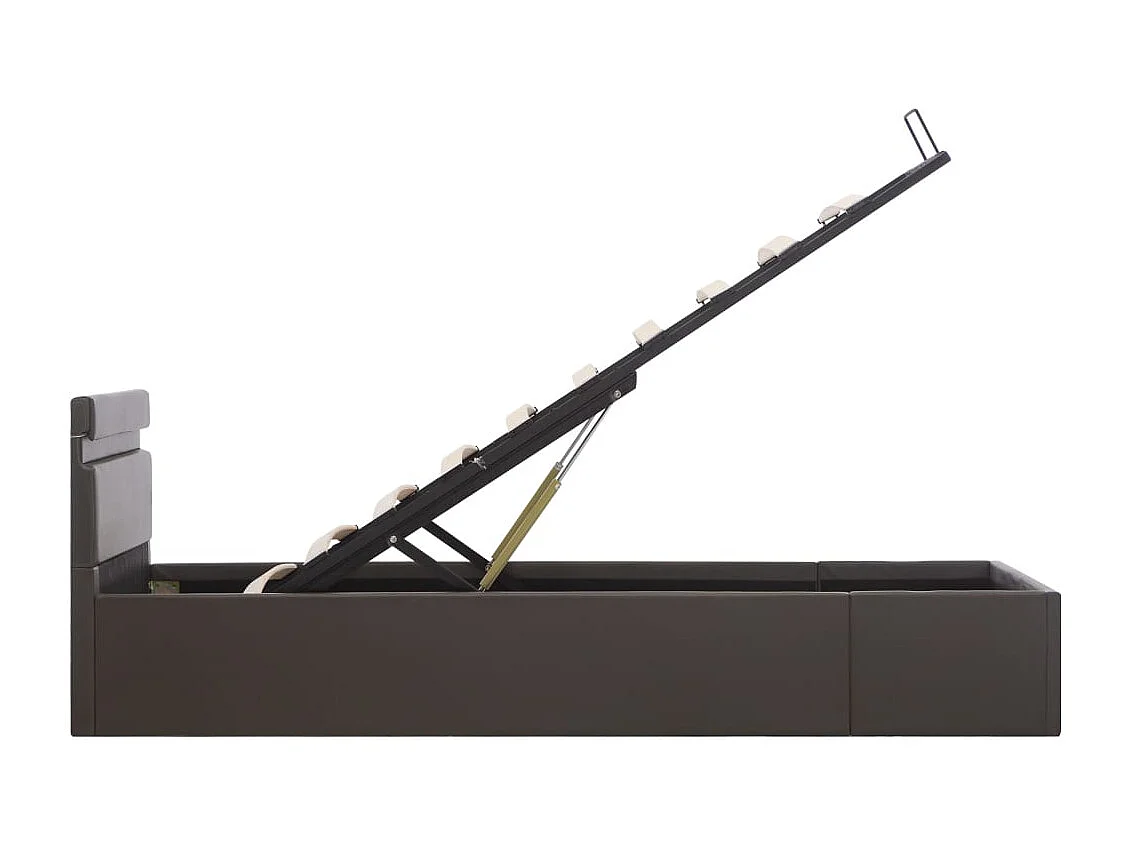 Giroletto Contenitore Idraulico LED Grigio Similpelle 90x200 cm