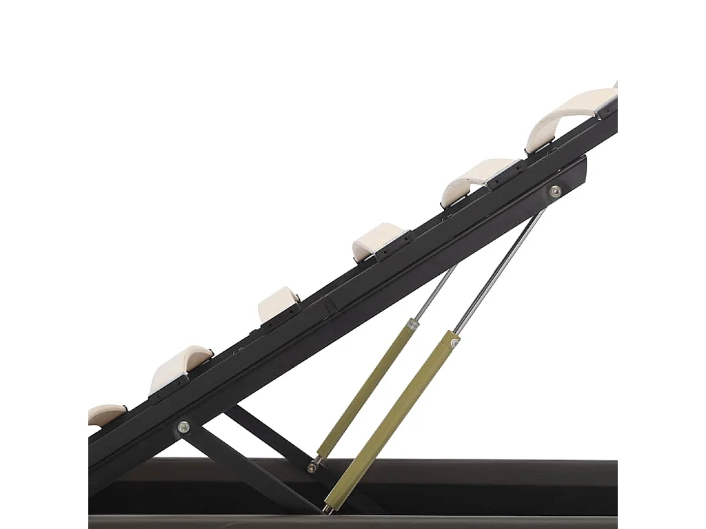 Cadre de lit à rangement avec LED Gris Similicuir 90x200 cm