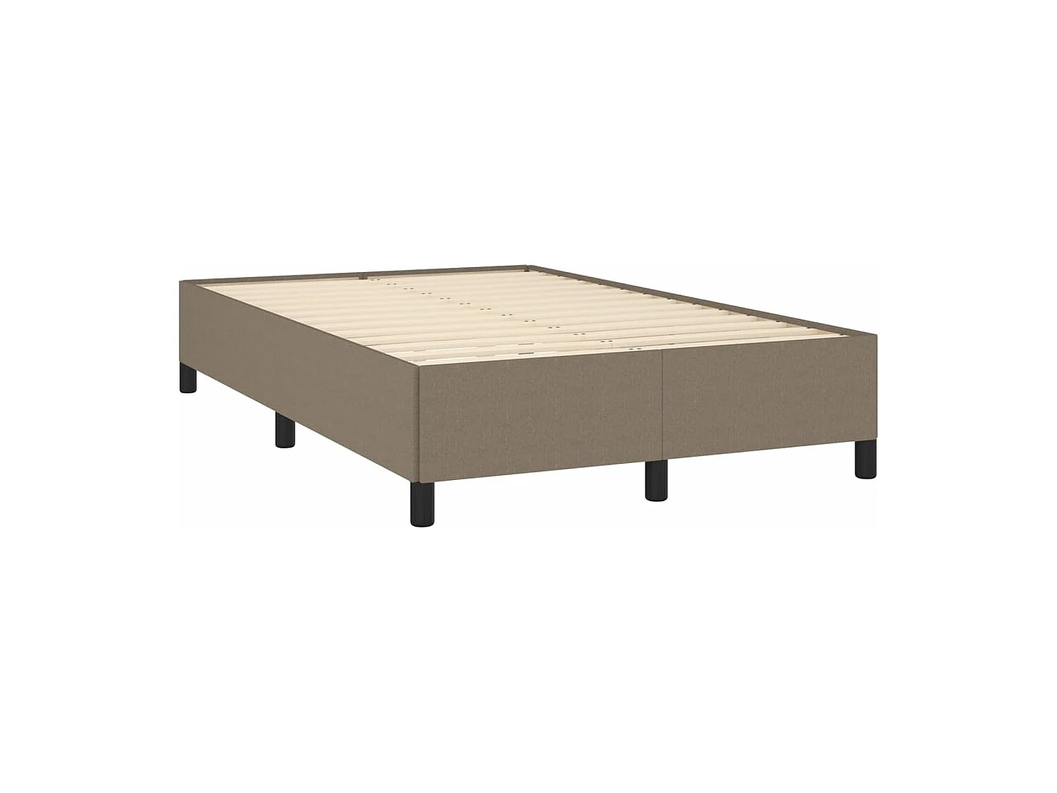 Sommier à lattes de lit matelas et LED taupe 120x190 cm tissu