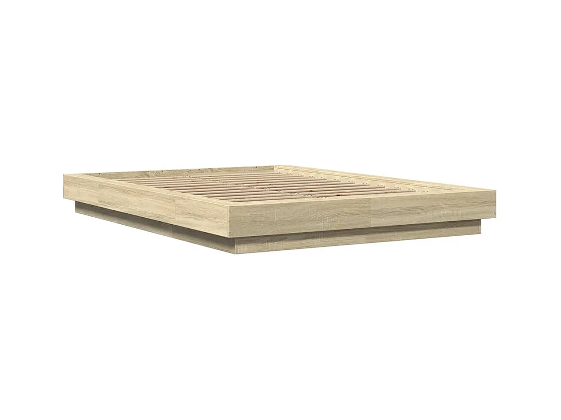 Bedframe met LED-verlichting sonoma eikenkleurig 140x200 cm