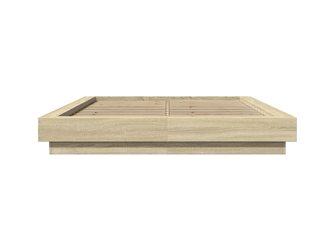 Bedframe met LED-verlichting sonoma eikenkleurig 140x200 cm