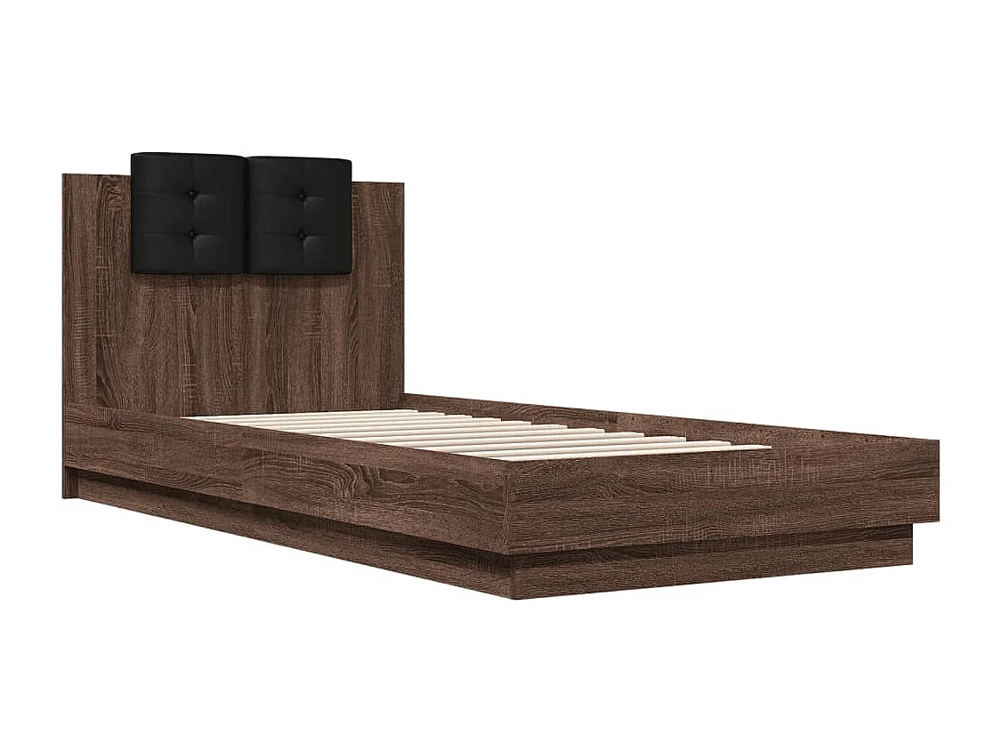 Cadre de lit avec LED sans matelas chêne marron 100x200 cm
