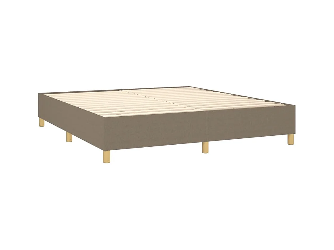 Letto a Molle con Materasso e LED Tortora 180x200 cm in Tessuto