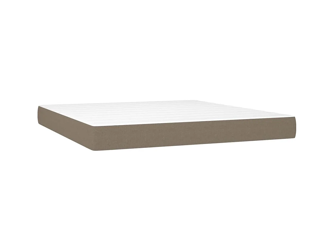 Letto a Molle con Materasso e LED Tortora 180x200 cm in Tessuto