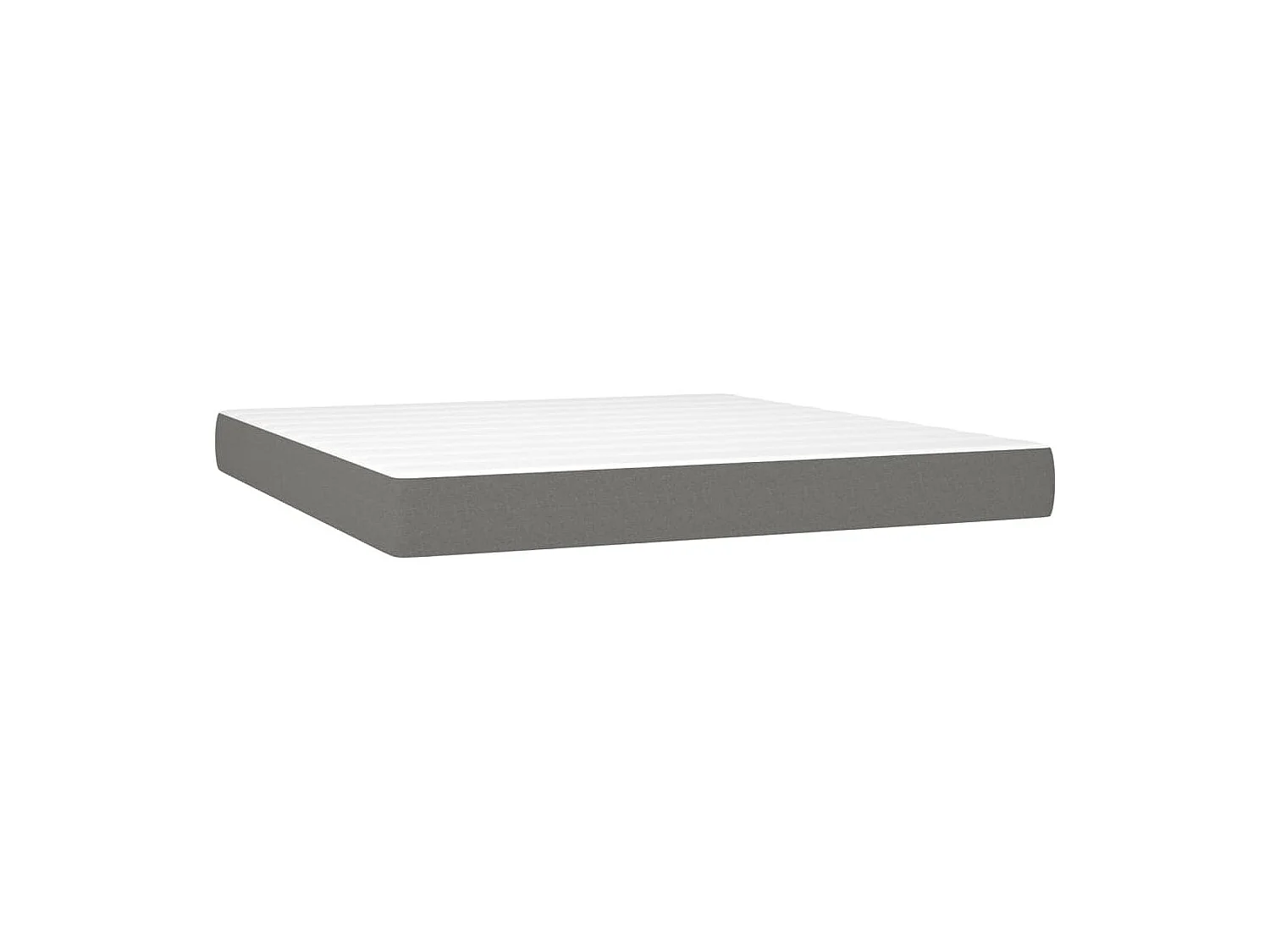 Sommier à lattes de lit et matelas et LED Gris foncé 160x200 cm