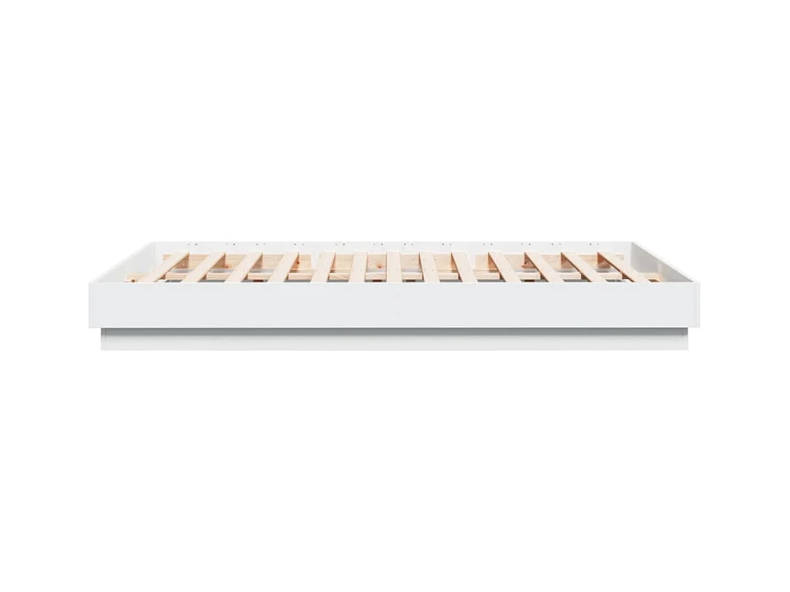 Bedframe met LED-verlichting wit 150x200 cm