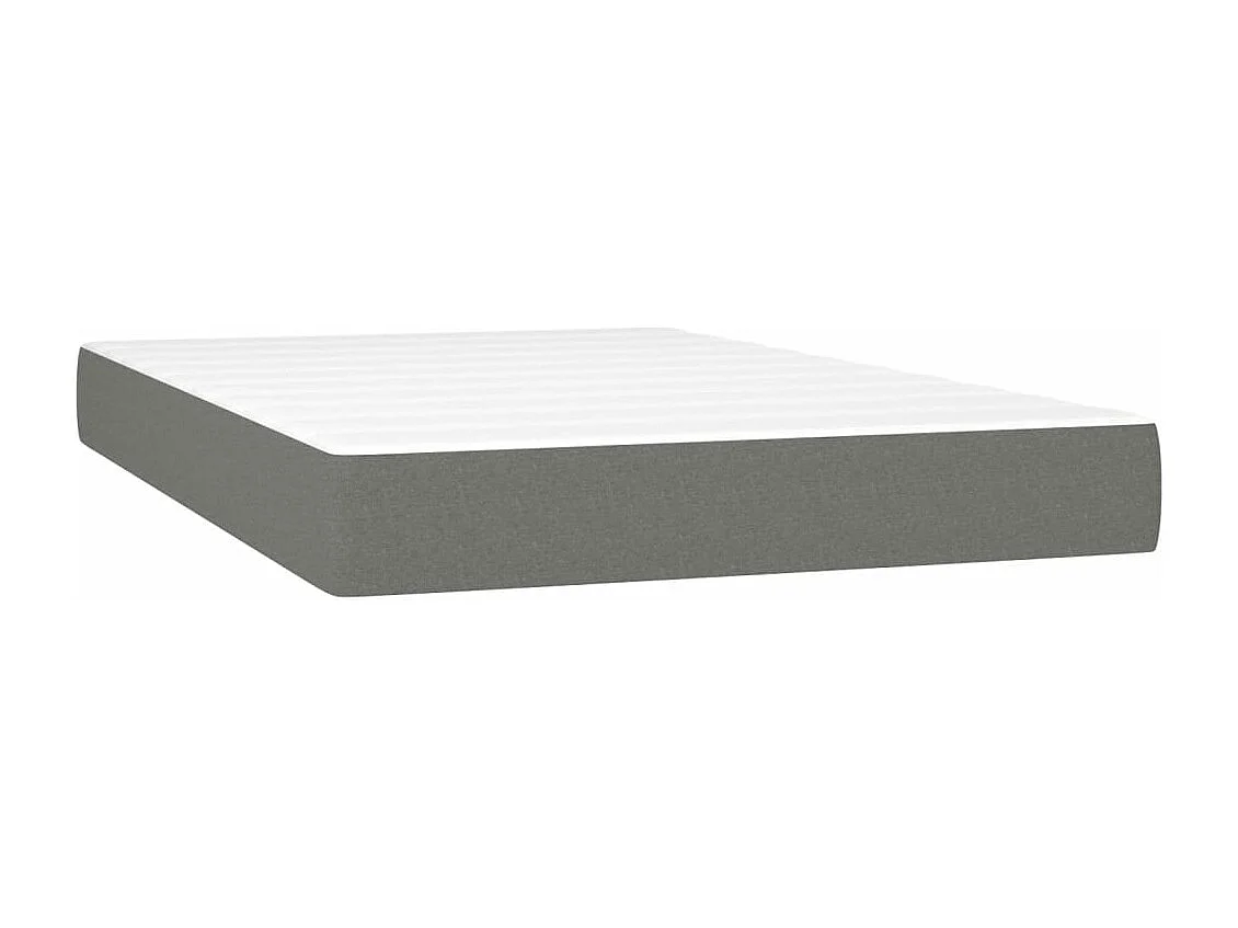 Sommier à lattes de lit matelas LED gris foncé 120x190 cm tissu