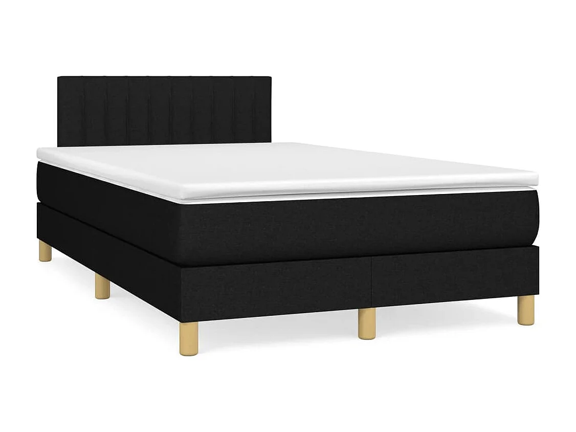 Boxspringbett mit Matratze & LED Schwarz 120x190 cm Stoff