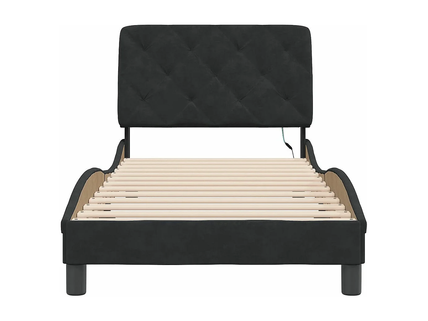 Cadre de lit avec LED sans matelas noir 80x200 cm velours