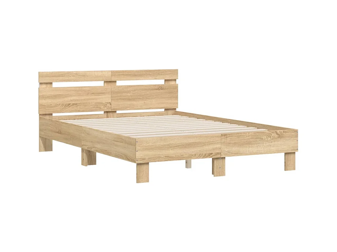 Cadre de lit avec LED sans matelas chêne sonoma 120x200 cm