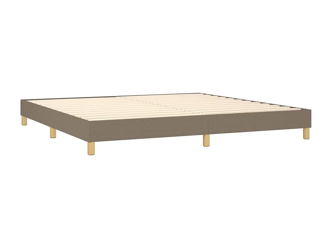 Sommier à lattes de lit et matelas et LED Taupe 200x200cm Tissu