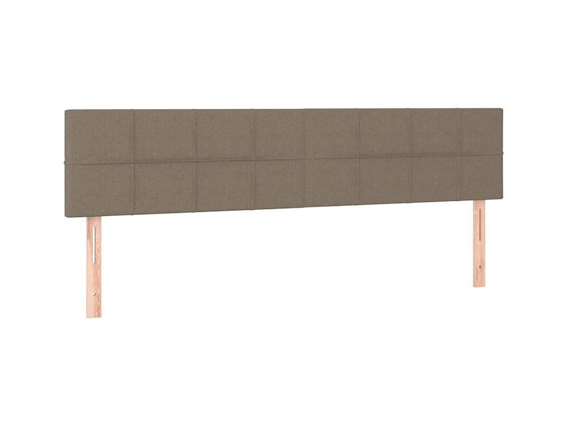 Sommier à lattes de lit et matelas et LED Taupe 200x200cm Tissu