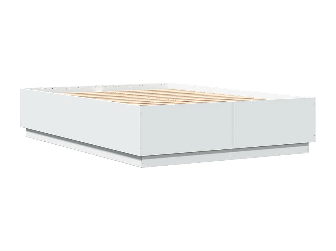 Cadre de lit avec LED sans matelas blanc 160x200 cm