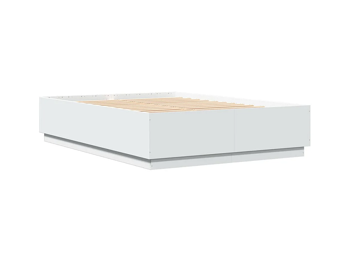 Cadre de lit avec LED sans matelas blanc 160x200 cm