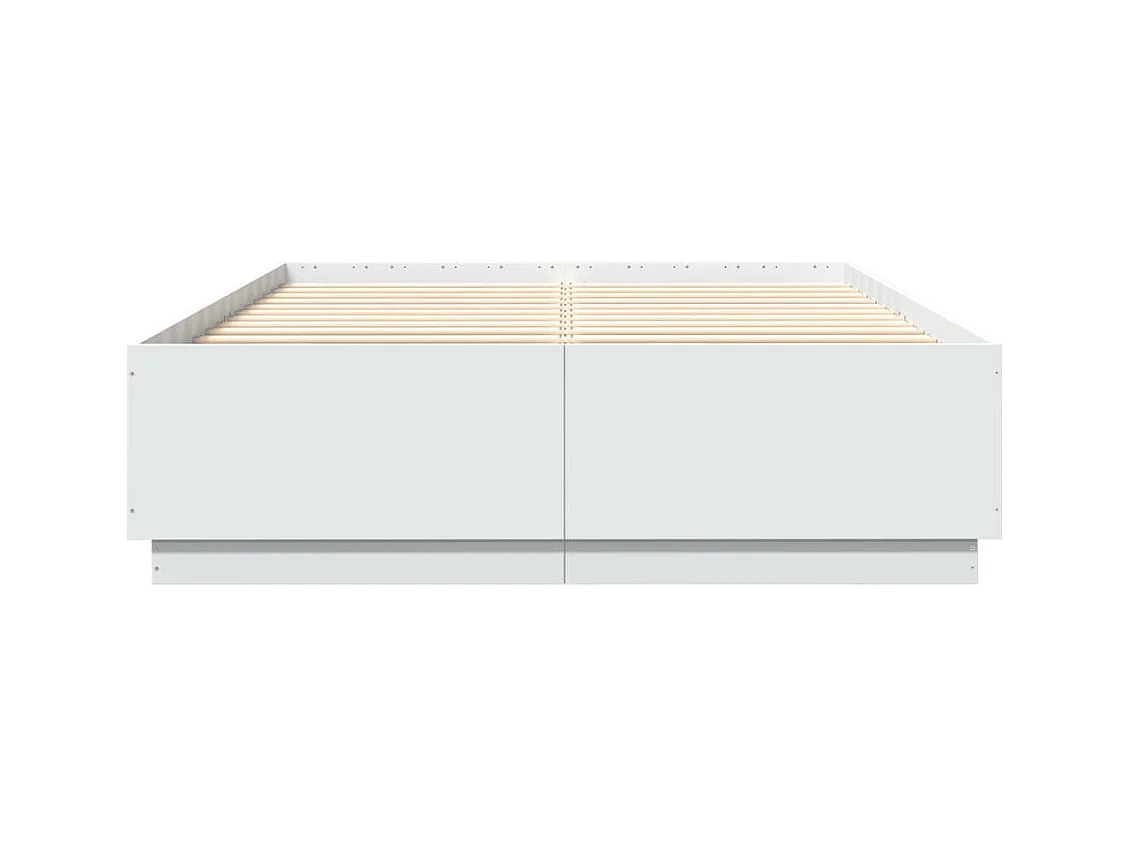 Cadre de lit avec LED sans matelas blanc 160x200 cm