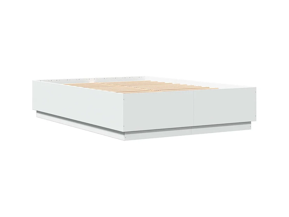 Cadre de lit avec LED sans matelas blanc 160x200 cm