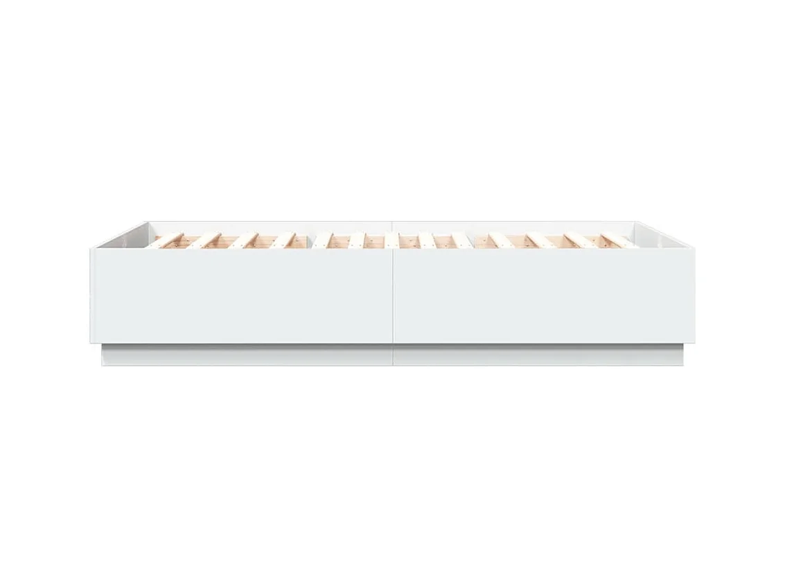 Cadre de lit avec LED sans matelas blanc 160x200 cm