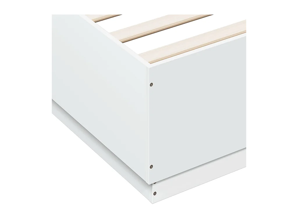 Cadre de lit avec LED sans matelas blanc 160x200 cm