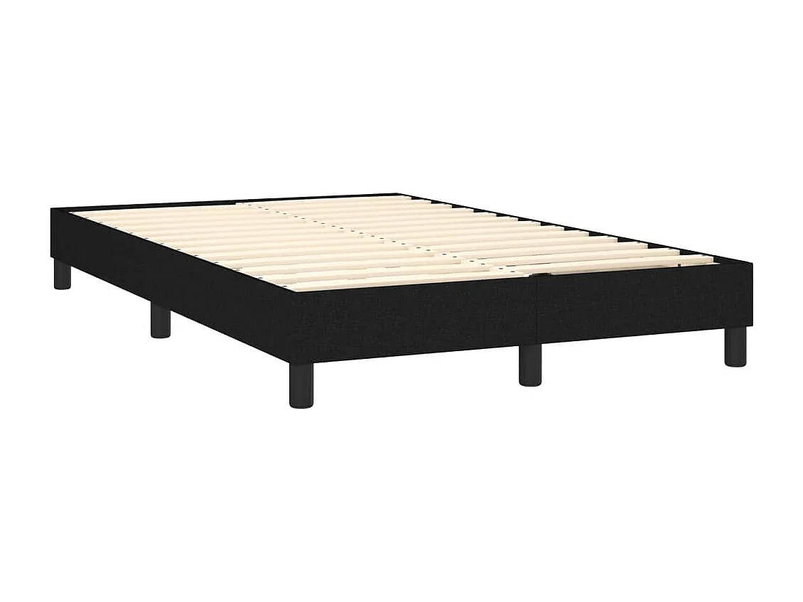 Cama box spring c/ colchão e LED 120x190 cm tecido preto