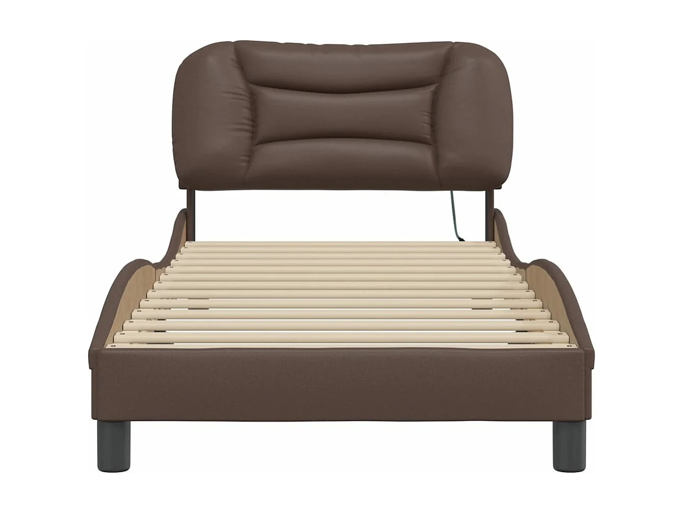 Cadre de lit avec LED sans matelas marron 90x200 cm
