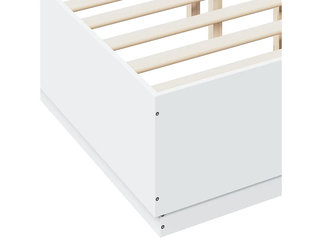 Cadre de lit avec LED sans matelas blanc 120x190 cm