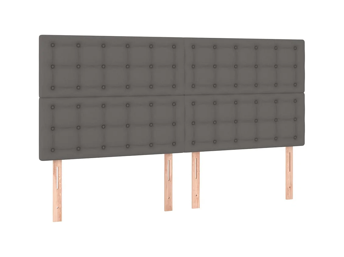 Sommier à lattes de lit avec matelas et LED Gris 200x200 cm