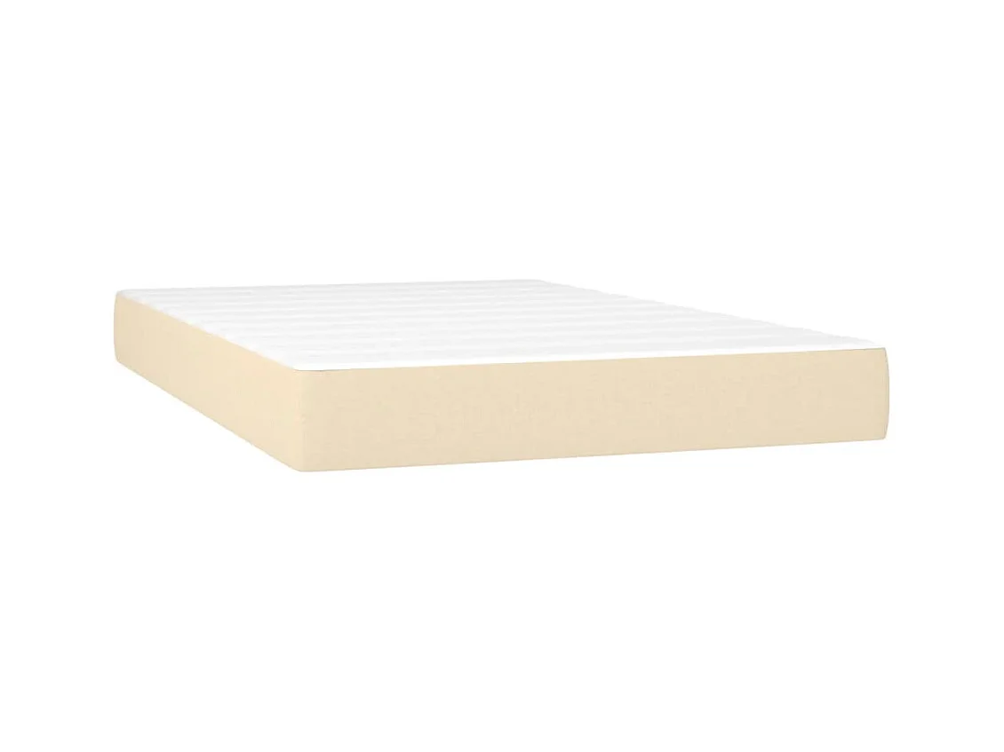 Letto a Molle con Materasso e LED Crema 120x190 cm in Tessuto