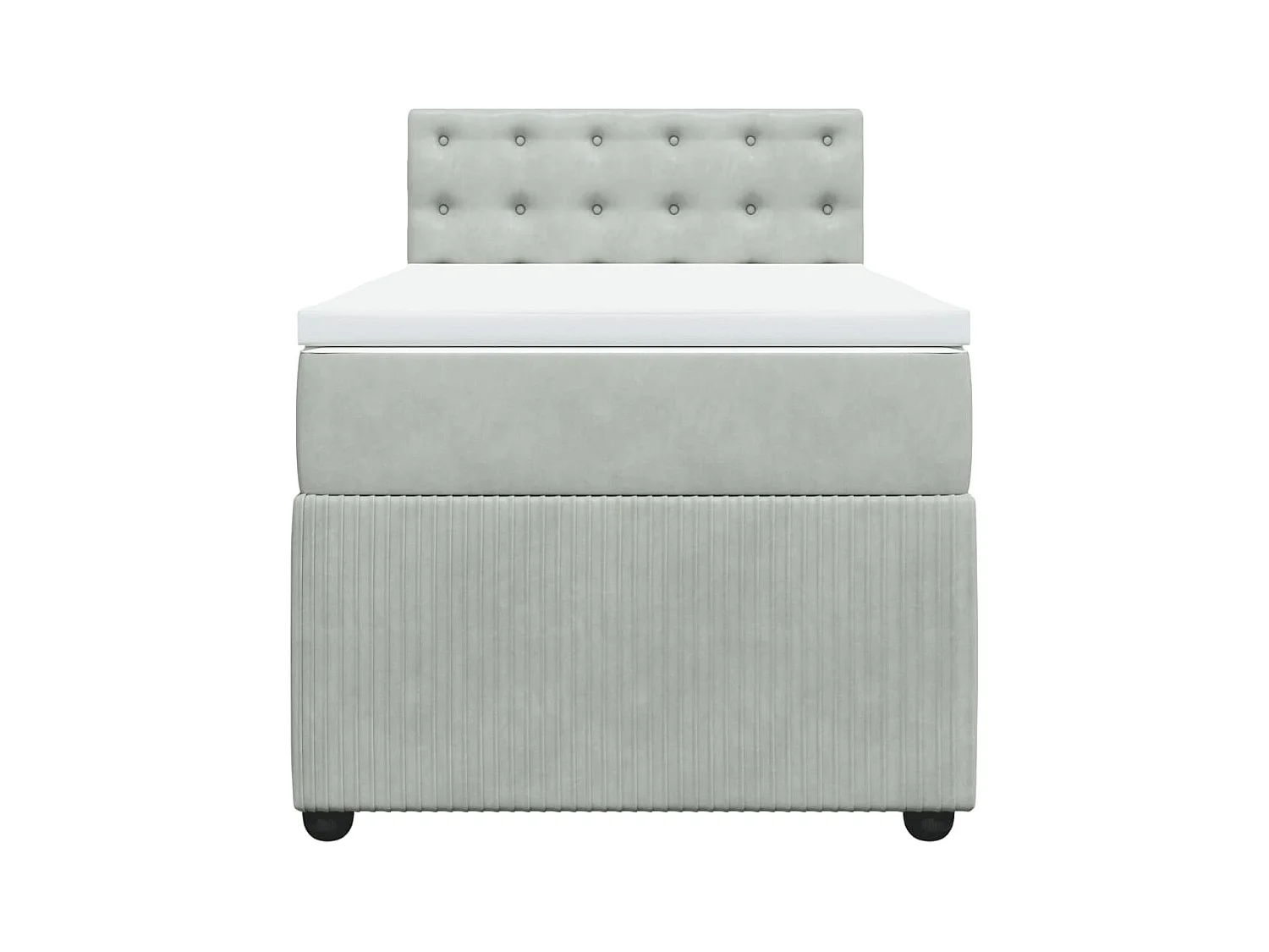 Sommier à lattes de lit et matelas Gris clair 90x200 cm Velours