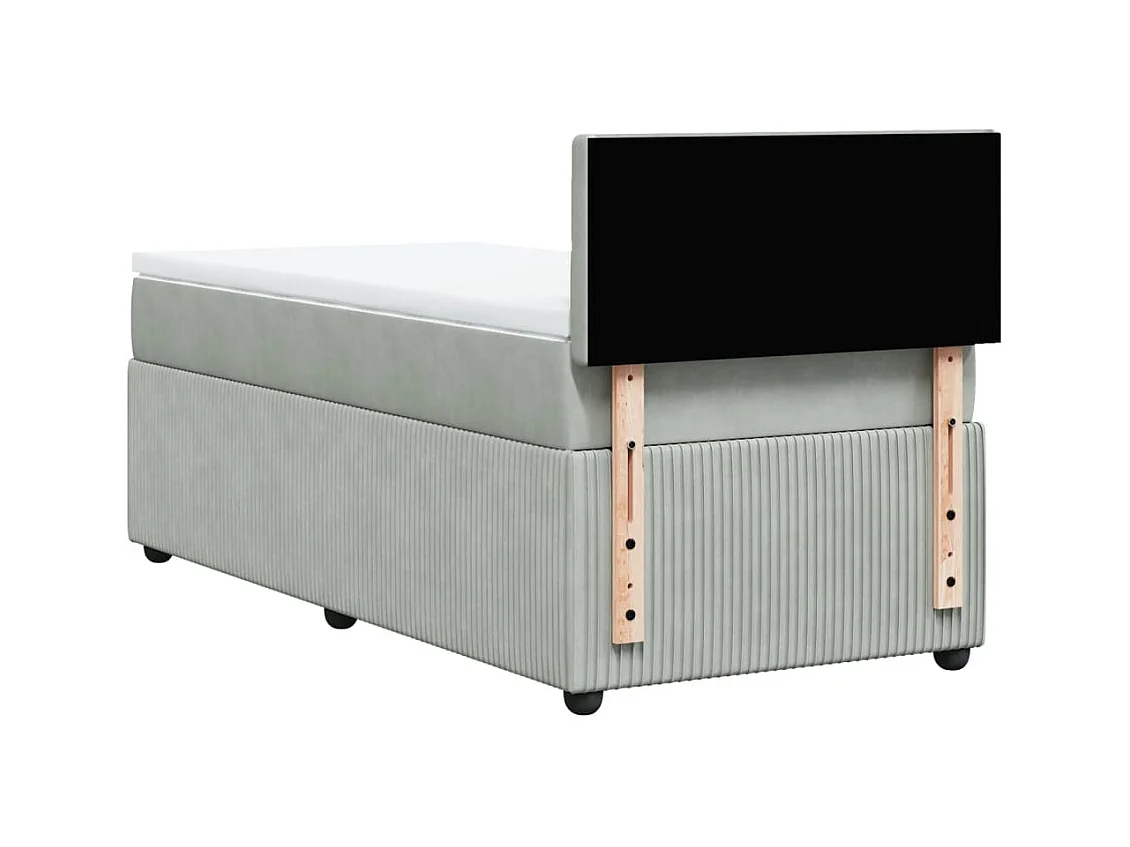 Sommier à lattes de lit et matelas Gris clair 90x200 cm Velours