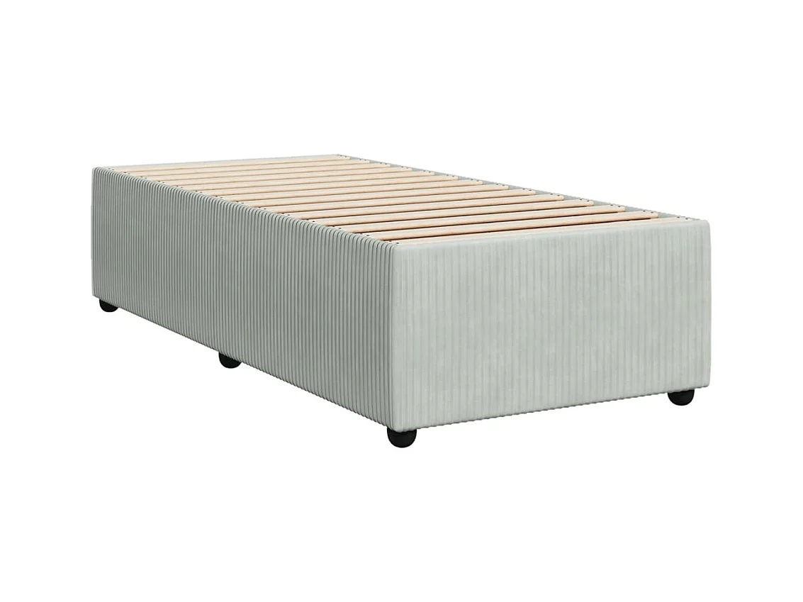 Sommier à lattes de lit et matelas Gris clair 90x200 cm Velours