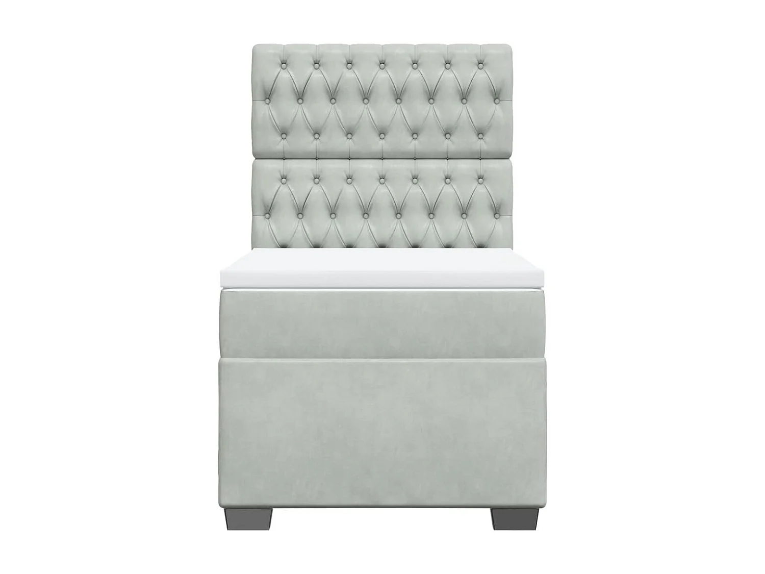 Sommier à lattes de lit et matelas Gris clair 90x190 cm Velours