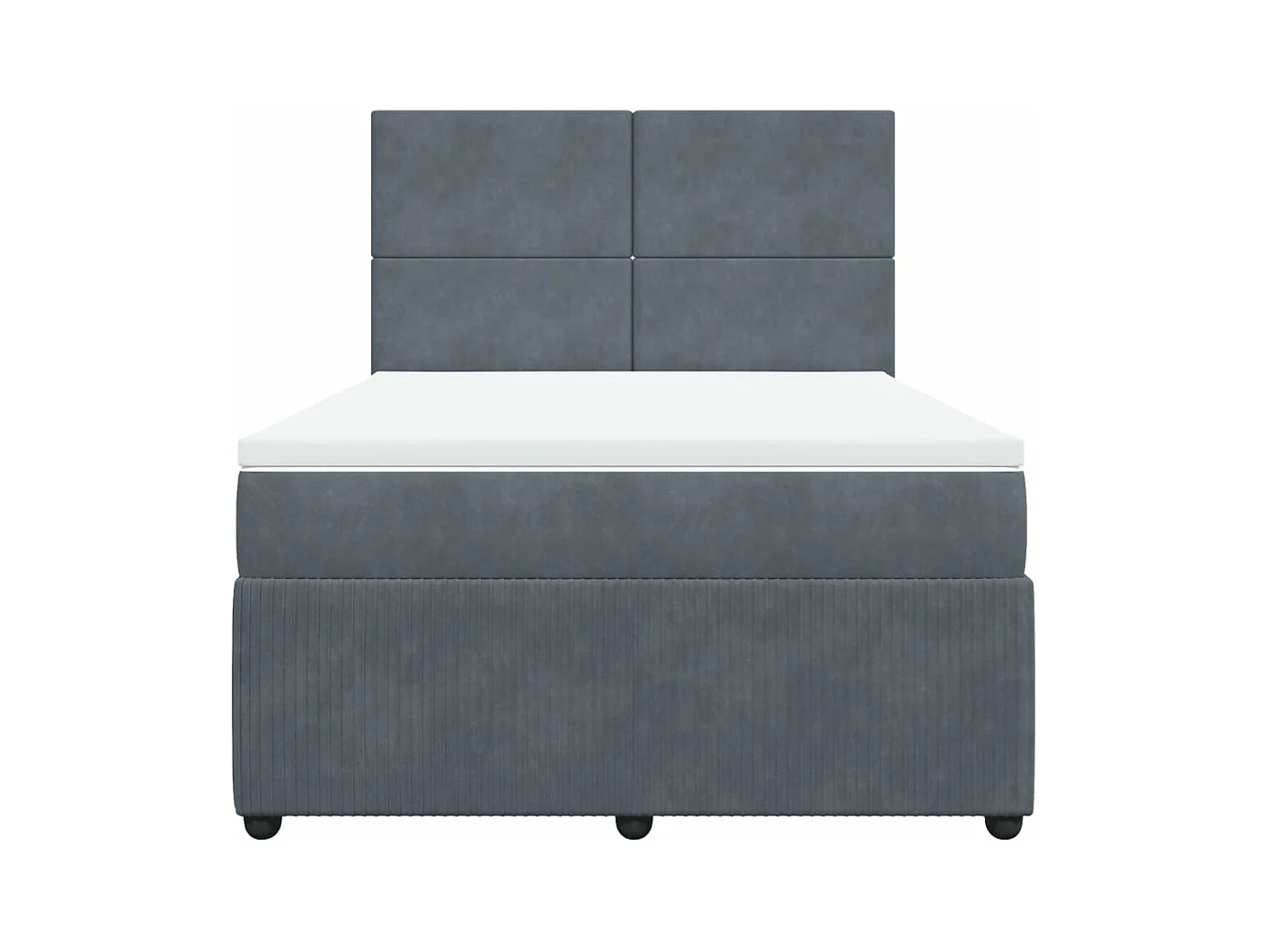 Sommier à lattes de lit et matelas Gris foncé 140x190cm Velours