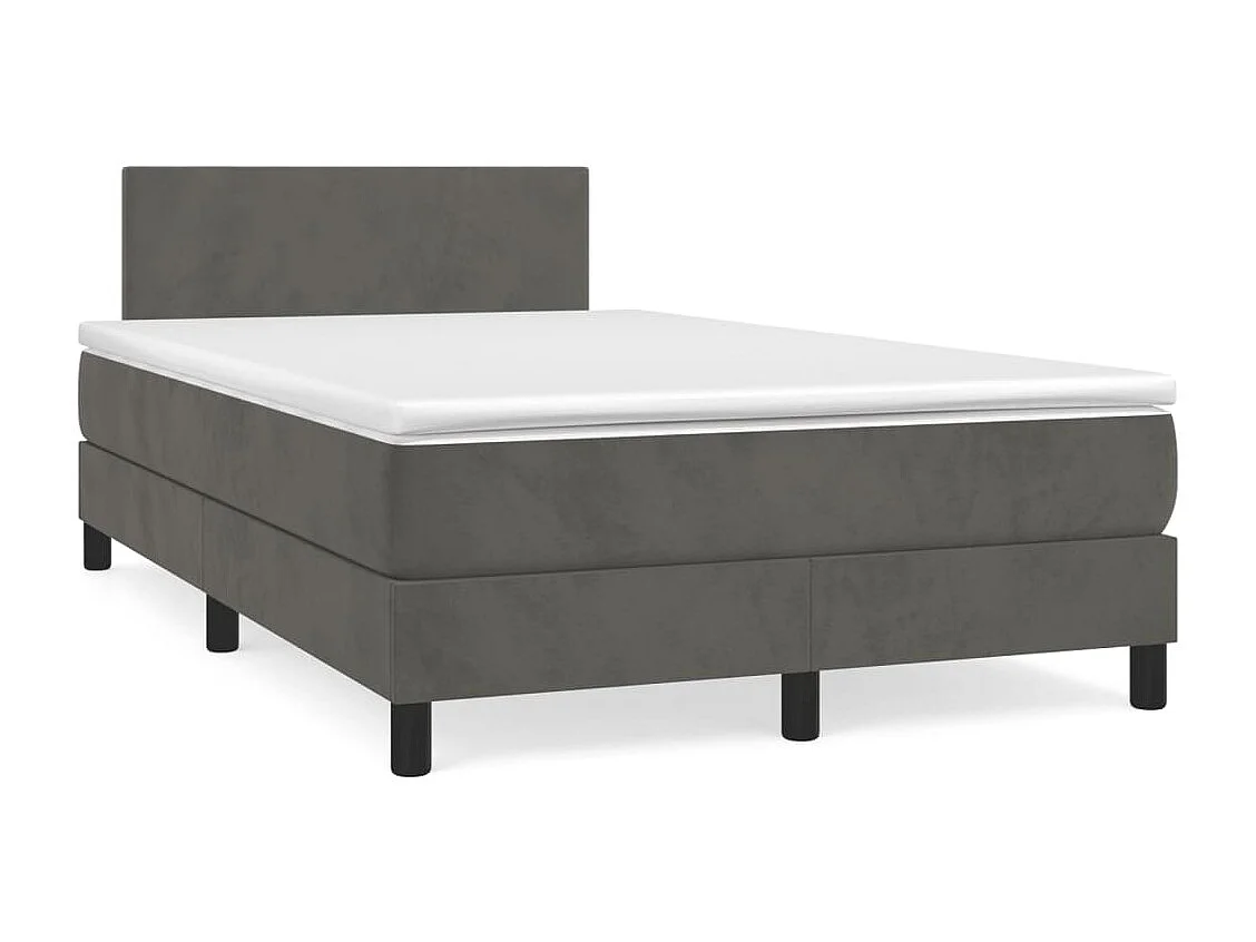 Boxspringbett mit Matratze Dunkelgrau 120x200 cm Samt